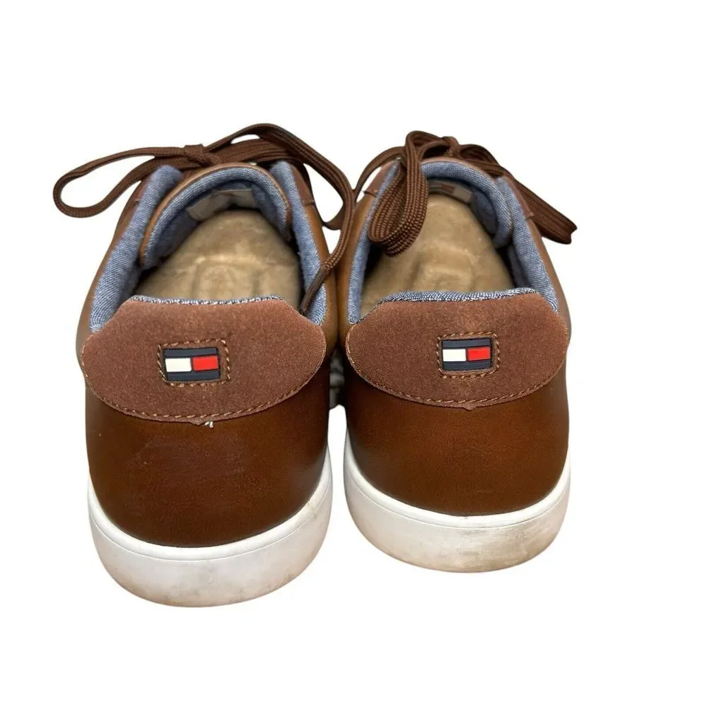 Tommy Hilfiger Lendal Sneakers Men's Athletic Brown Leather USA Size 9.5 - Picture 4 of 10